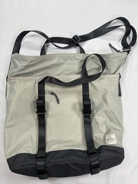 lululemon athletica Light Gray and Black Convertible Nylon Tote
